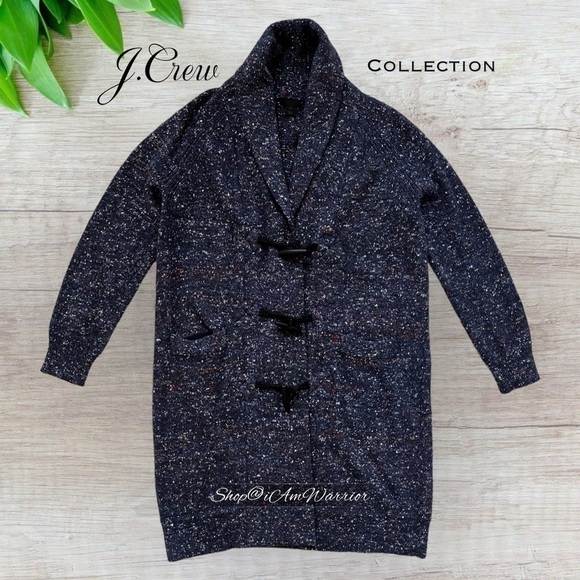 J.Crew Collection speckled toggle coatigan cardigan duster sweater *iAmWarrior - Picture 2 of 8